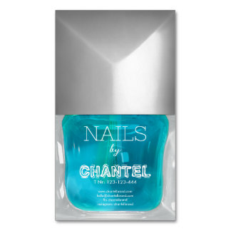 Tarjeta De Visita Magnética Moda moderna de moda neón azul esmalte de uñas