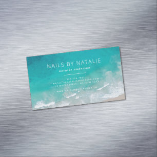 Tarjeta De Visita Magnética moda moderna y mínima de la tipografía de la playa