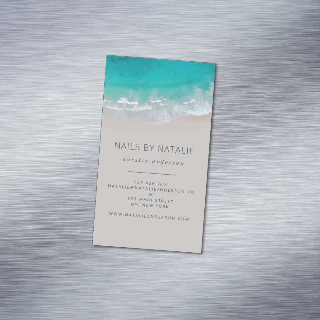 Tarjeta De Visita Magnética moda moderna y mínima de la tipografía de la playa (In Situ)