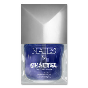 Tarjeta De Visita Magnética Moda moderna y moderna de esmalte de uñas azules