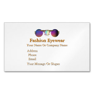 Tarjeta De Visita Magnética Moda Ropa ocular blanca