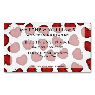 Tarjeta De Visita Magnética Modelo con sabor a fruta rojo dibujado mano linda