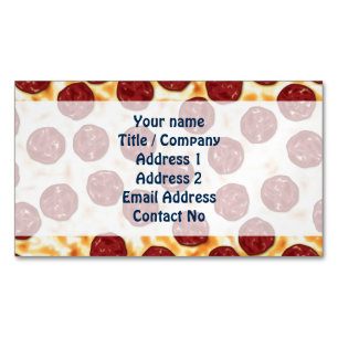 Tarjeta De Visita Magnética Modelo de la pizza de salchichones