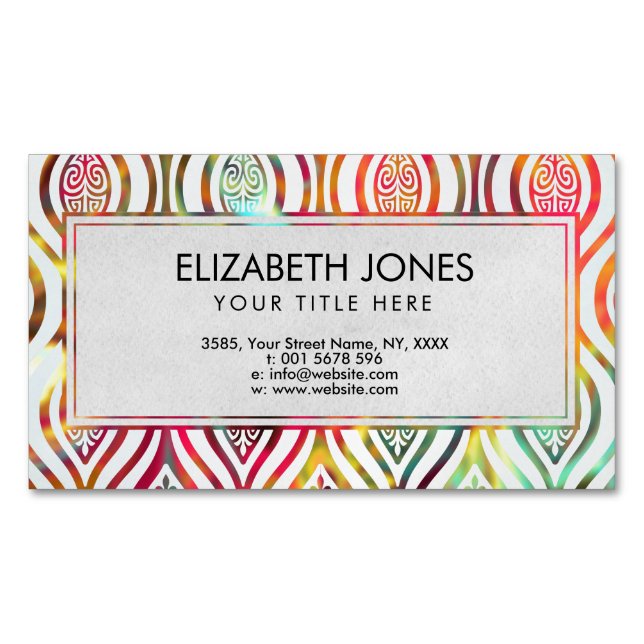 Tarjeta De Visita Magnética Modelo oriental apacible de la acuarela de (Anverso)