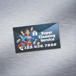 Tarjeta De Visita Magnética Modern House Cleaning Maid Service Housekeeping