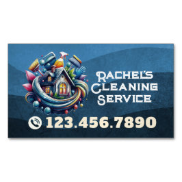 Tarjeta De Visita Magnética Modern House Cleaning Maid Service Housekeeping