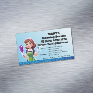 Tarjeta De Visita Magnética Modern Maid House Cleaning housekeeping Service