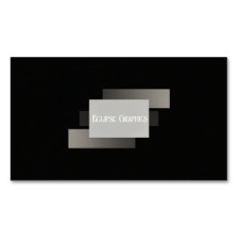 Tarjeta De Visita Magnética Modern Minimalist Layered Geometric Grey Black