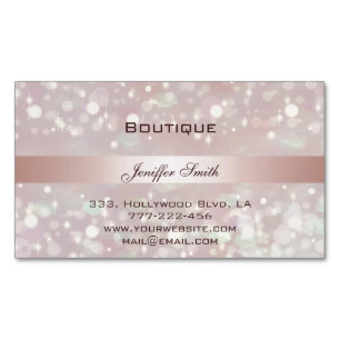 Tarjeta De Visita Magnética Moderna moda profesional elegante chispa purpurino