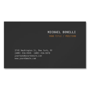 Tarjeta De Visita Magnética Moderno gris chic profesional nombre personalizado