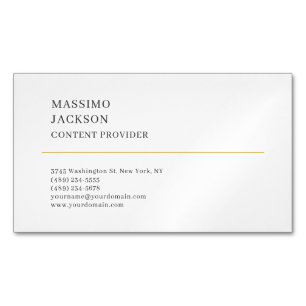 Tarjeta De Visita Magnética Moderno Plano Simple Negro Blanco Minimalista 