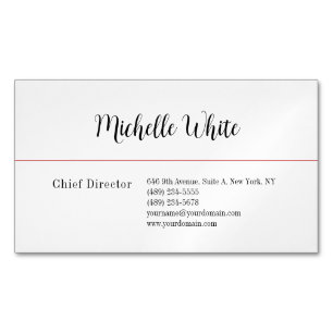 Tarjeta De Visita Magnética Moderno profesional blanco elegante