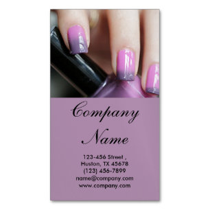 Tarjeta De Visita Magnética moderno salón de belleza femenina artista de uñas 