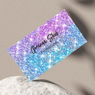 Tarjeta De Visita Magnética Monograma brillante falso colorido y lindo