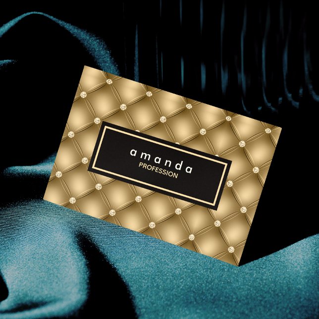 Tarjeta De Visita Magnética Monograma elegante de purpurina brillante dorado (Subido por el creador)