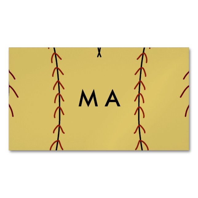 Tarjeta De Visita Magnética Monograma simple añada su letra de nombre man mini (Anverso)