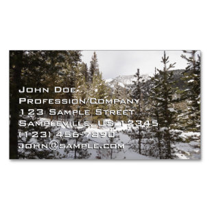 Tarjeta De Visita Magnética Montaña nevada de invierno en Montana