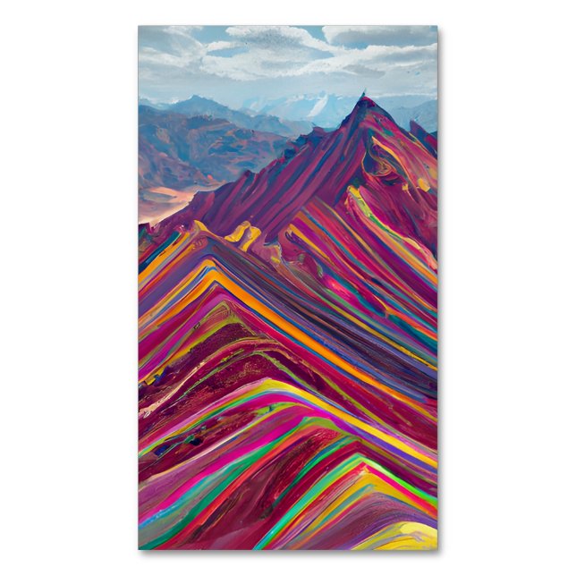Tarjeta De Visita Magnética Montañas arcoiris, también conocidas como Montañas (Frente vertical)