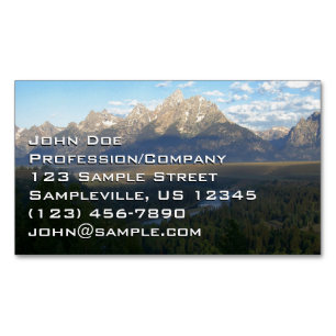 Tarjeta De Visita Magnética Montañas de Jackson Hole (Parque Nacional Grand Te