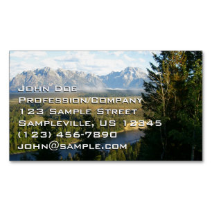 Tarjeta De Visita Magnética Montañas Jackson Hole y río