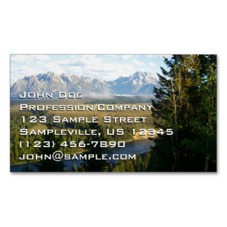 Tarjeta De Visita Magnética Montañas y río de Jackson Hole