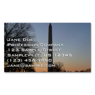 Tarjeta De Visita Magnética Monumento a Washington al atardecer