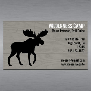 Tarjeta De Visita Magnética Moose Silhouette caminando sobre el estilo de gran