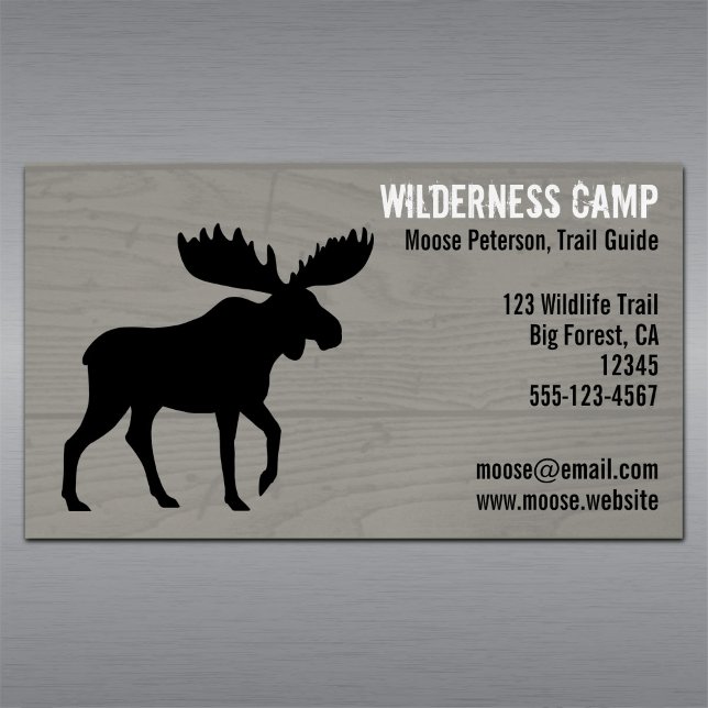 Tarjeta De Visita Magnética Moose Silhouette caminando sobre el estilo de gran (Subido por el creador)