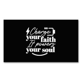 Tarjeta De Visita Magnética Motivational Christian Quote – Charge Your Faith