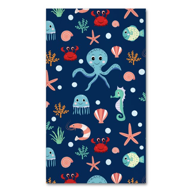 Tarjeta De Visita Magnética Mundo del Mar (Frente vertical)