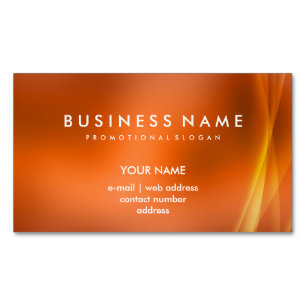 Tarjeta De Visita Magnética Naranja abstracto moderno profesional elegante