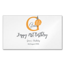 Tarjeta De Visita Magnética Naranja calabaza otoño cumpleaños 21 gris pastel o