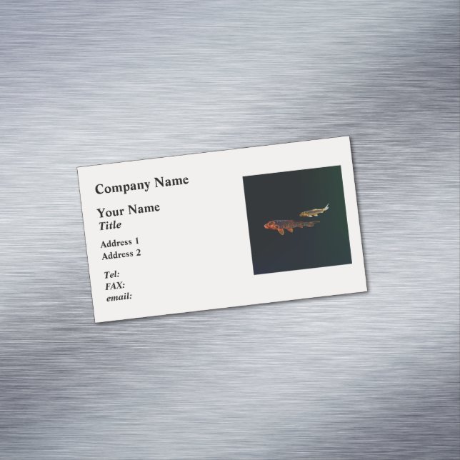 Tarjeta De Visita Magnética Naranja Koi y Gold Koi (In Situ)