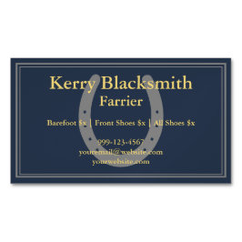 Tarjeta De Visita Magnética Navía + herradura y travesía de flor de oro