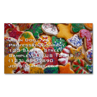 Tarjeta De Visita Magnética Navidades Cookies En Coloridas Vacaciones