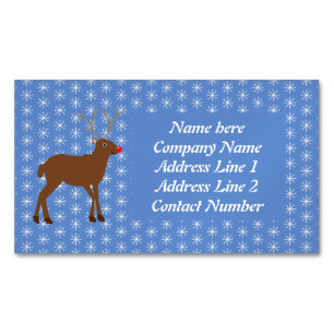 Tarjeta De Visita Magnética Navidades cortos renos con Personalizado de nariz