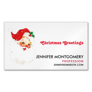 Tarjeta De Visita Magnética Navidades del Viejo Santa Claus Retro Jolly