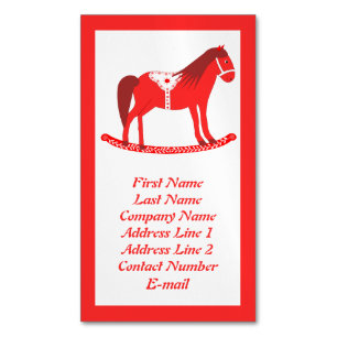 Tarjeta De Visita Magnética Navidades escandinavos Personalizado de caballos r