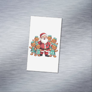 Tarjeta De Visita Magnética Navidades Santa Claus Gingerbread Enfermeras