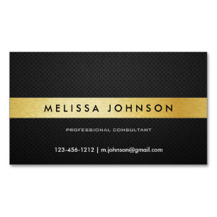 Tarjeta De Visita Magnética Negro moderno elegante profesional y oro