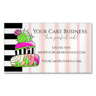 Tarjeta De Visita Magnética Neon Cactus Business Card