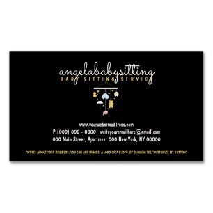 Tarjeta De Visita Magnética Niños colgando juguetes Nube de elefantes de pato