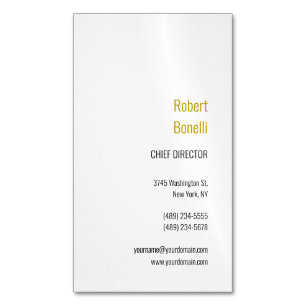 Tarjeta De Visita Magnética Nombre de color oro moderno plano minimalista