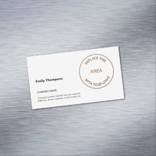 Tarjeta De Visita Magnética Nombre de la compañía Su logotipo blanco