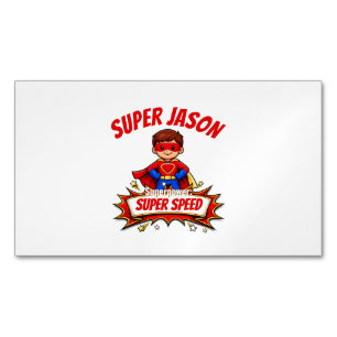 Tarjeta De Visita Magnética Nombre de superhéroe personalizado para niños