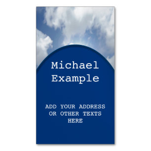 Tarjeta De Visita Magnética Nubes azules del cielo + su texto y ideas