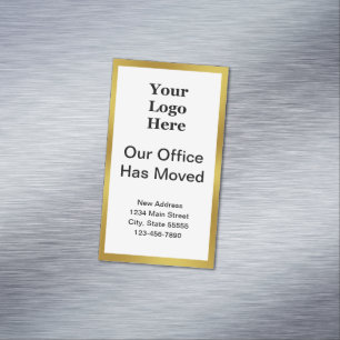 Tarjeta De Visita Magnética Nuestro Oficio Se Ha Mudado Logotipo Empresarial W