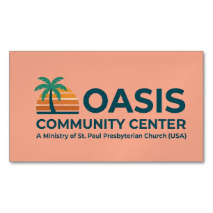 Tarjeta De Visita Magnética Oasis Centro Comunitario Magnet