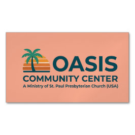 Tarjeta De Visita Magnética Oasis Centro Comunitario Magnet
