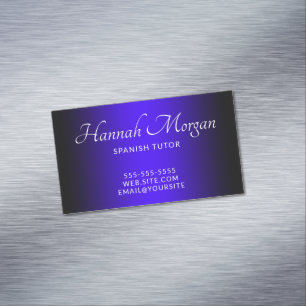 Tarjeta De Visita Magnética Ombre elegante azul ultramarino negro